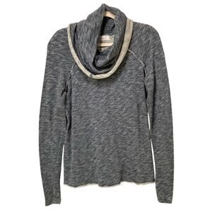 Free People Beach Cocoon Cowl Neck Pullover Two-Tone Gray Size Medium